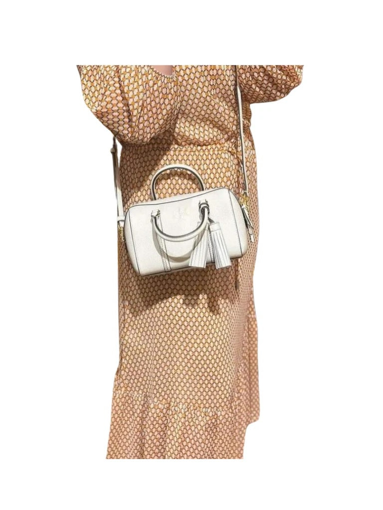 TORY BURCH LEATHER THEA BARREL SATCHEL BAG