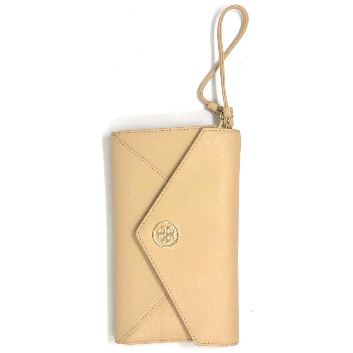 TORY BURCH ROBINSON SAFFIANO LEATHER ENVELOPE WRISTLET