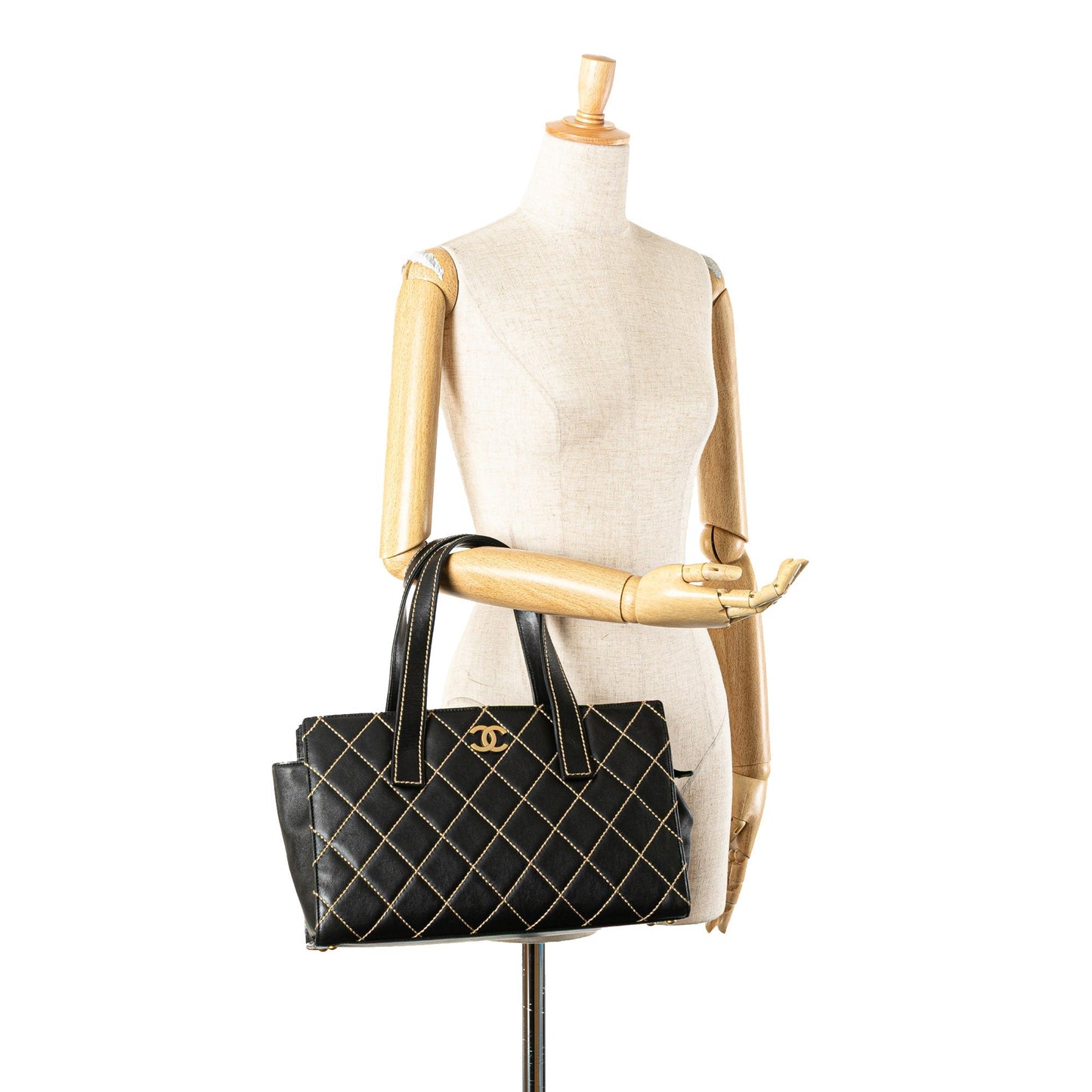 Chanel Cc Lambskin Wild Stitch Handbag