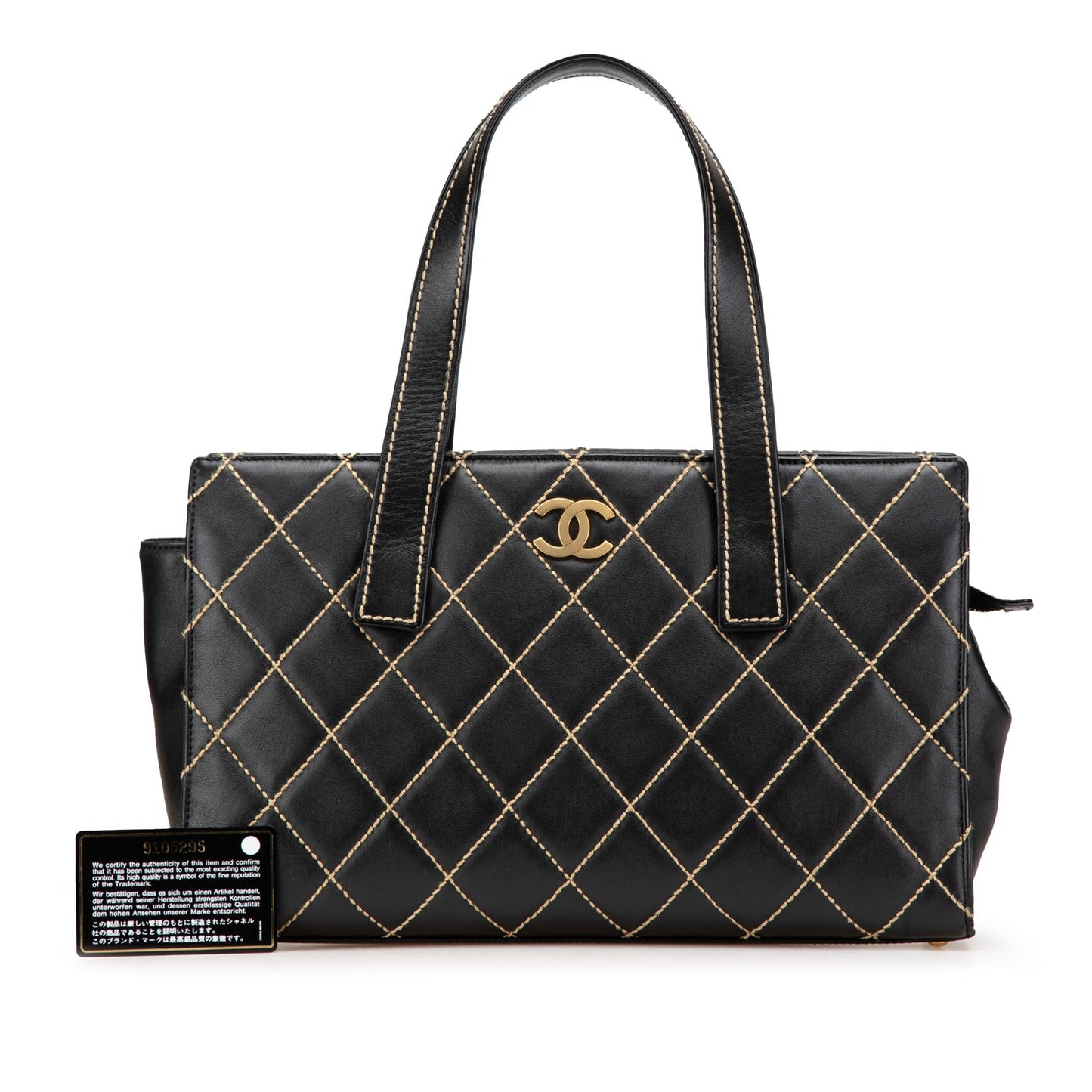 Chanel Cc Lambskin Wild Stitch Handbag