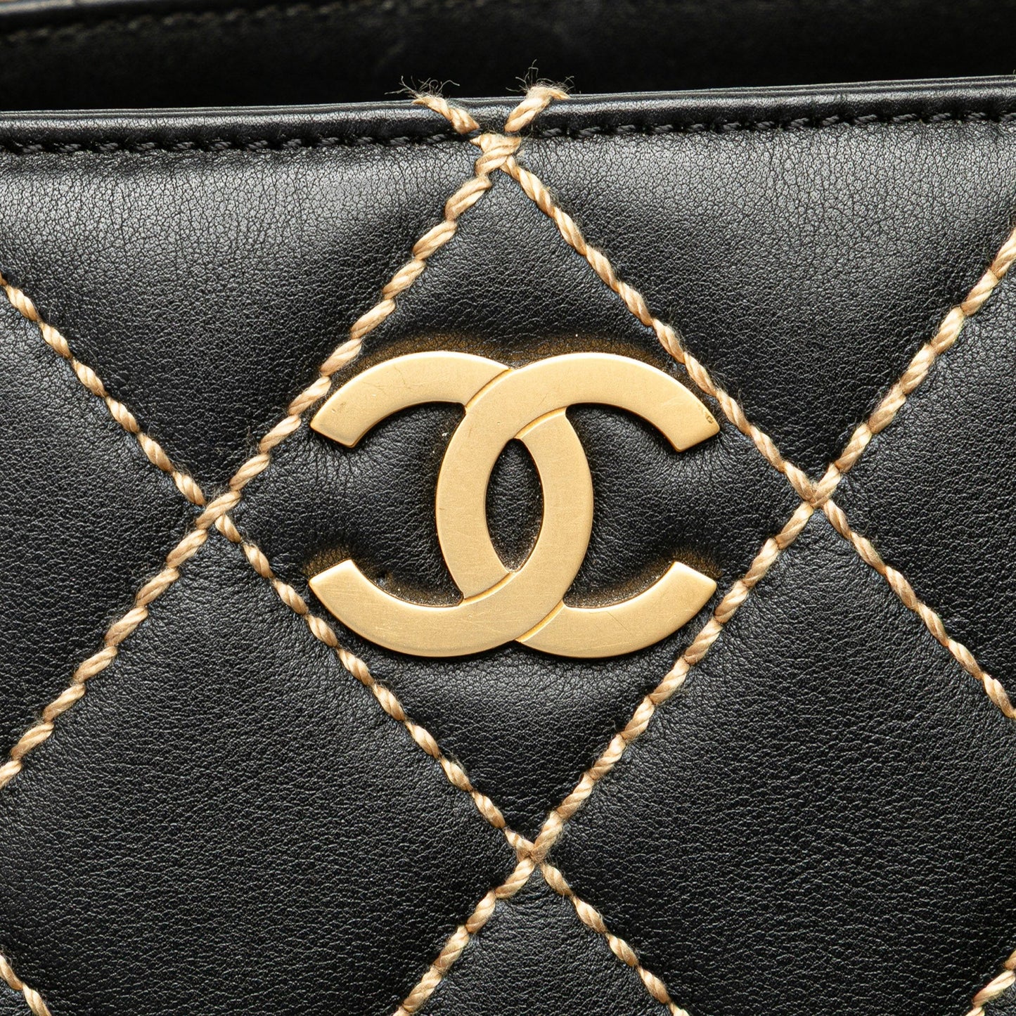 Chanel Cc Lambskin Wild Stitch Handbag