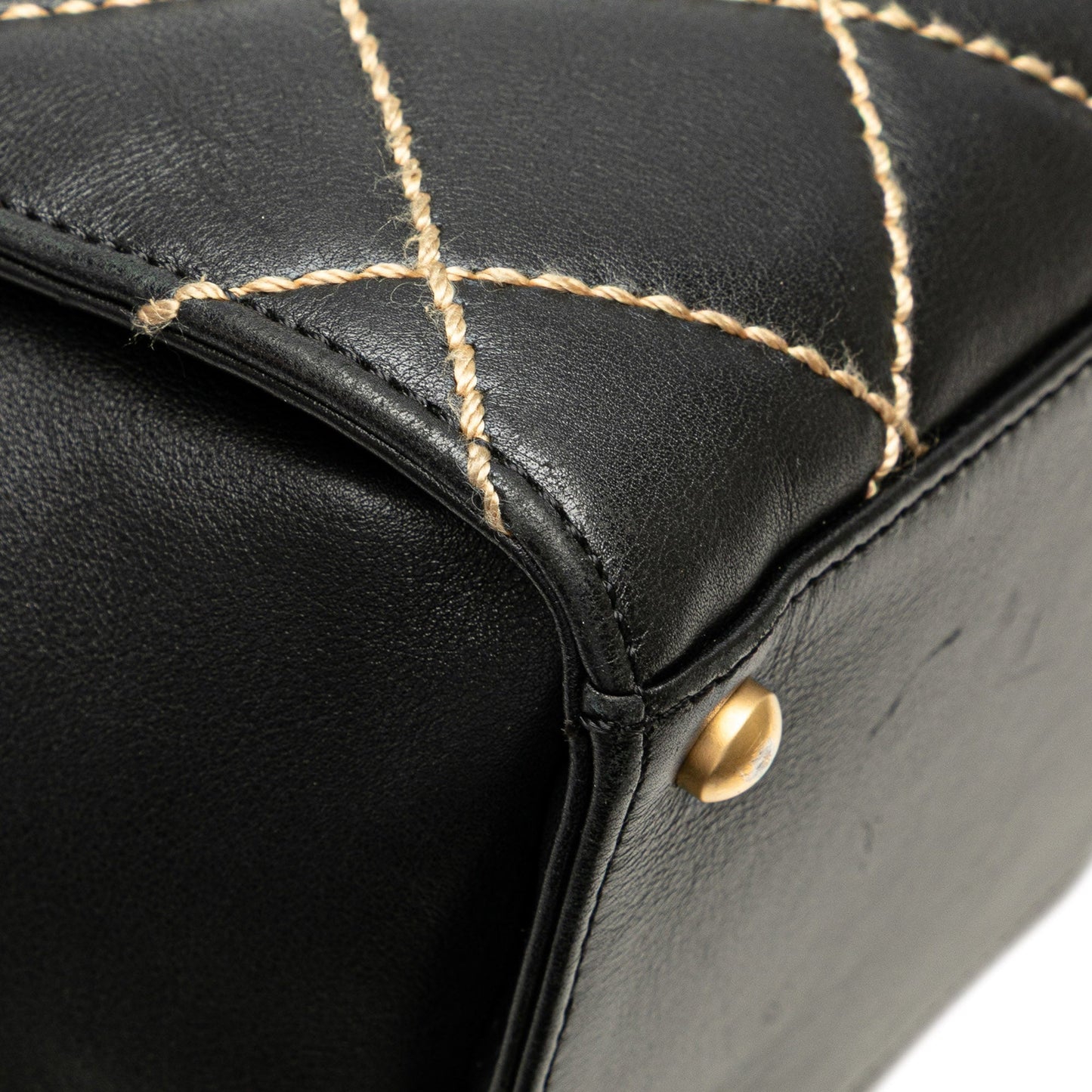 Chanel Cc Lambskin Wild Stitch Handbag
