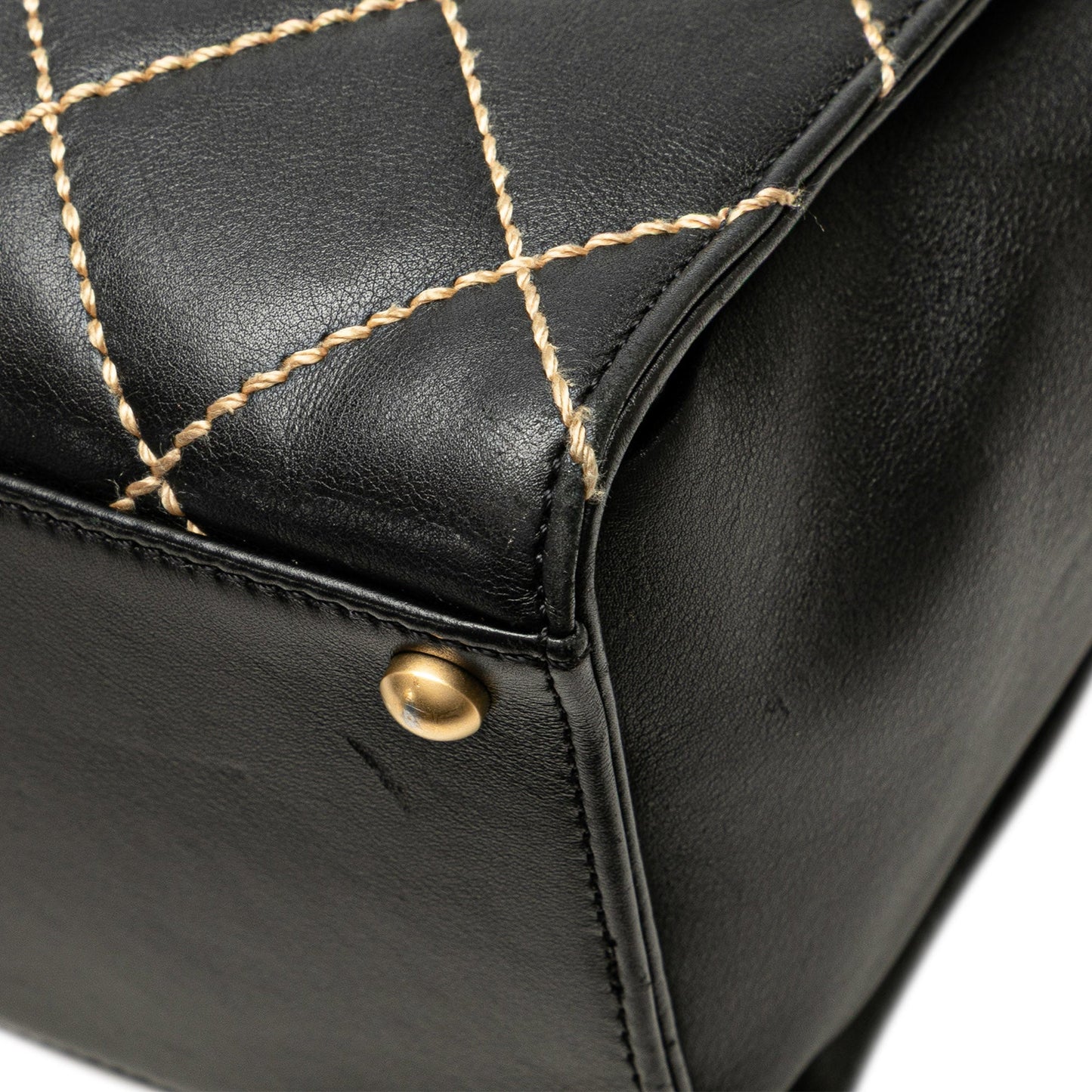 Chanel Cc Lambskin Wild Stitch Handbag