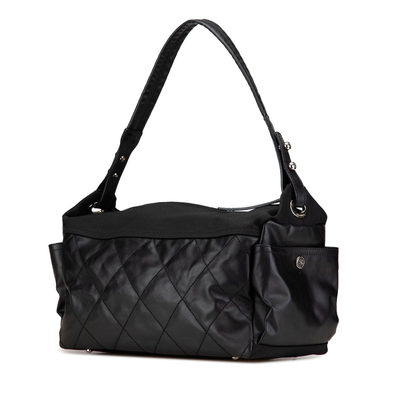 Chanel Paris Biarritz Quilted Coated Canvas Shoulder Bag