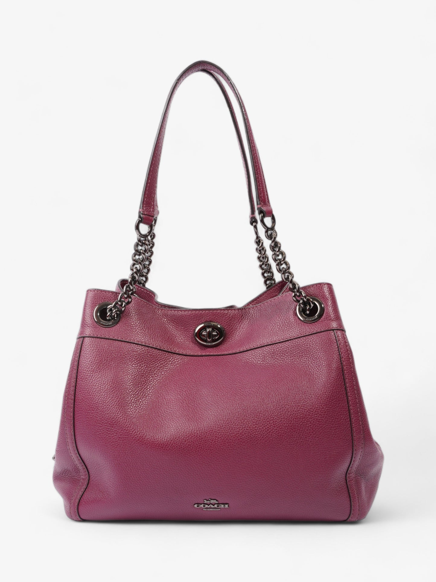 Coach Edie Turnlock Burgundy Leather
