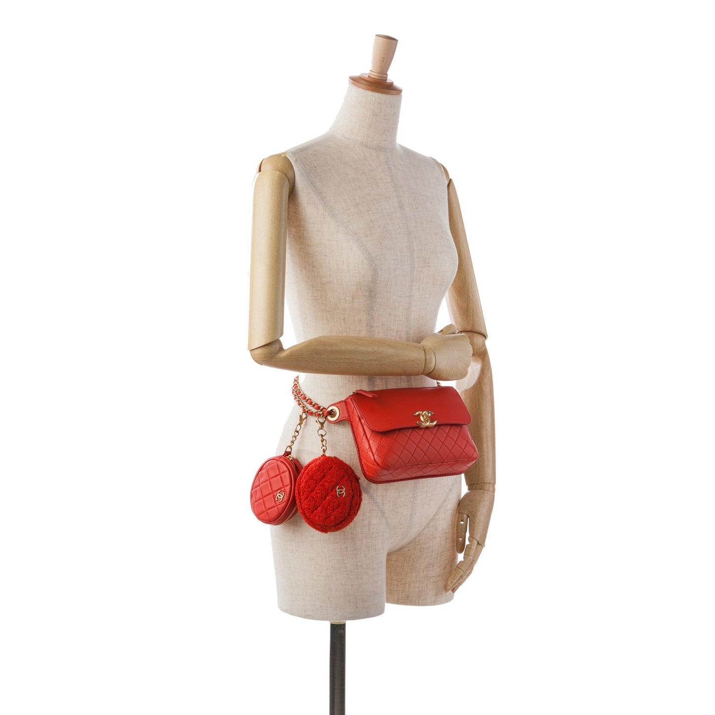Chanel Cc Quilted Calfskin Flap Belt Bag And Coin Purse