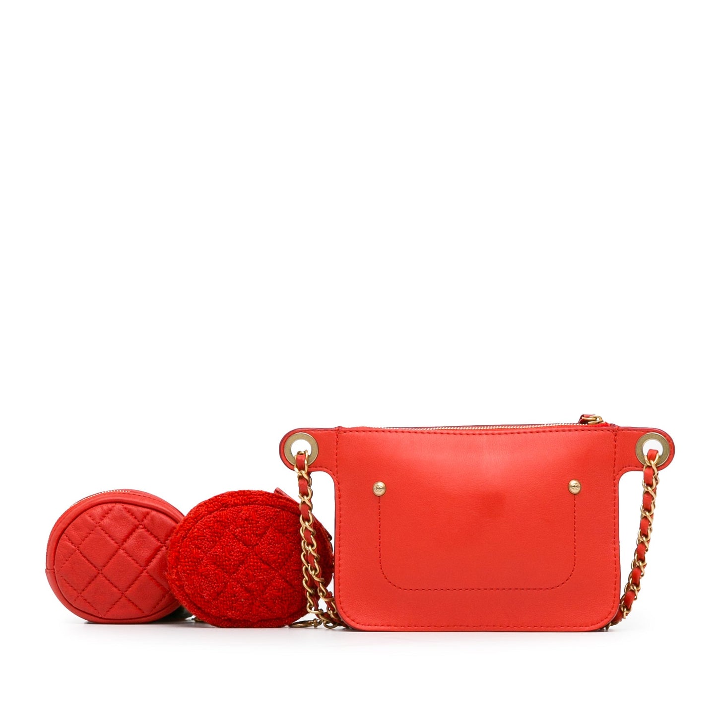 Chanel Cc Quilted Calfskin Flap Belt Bag And Coin Purse
