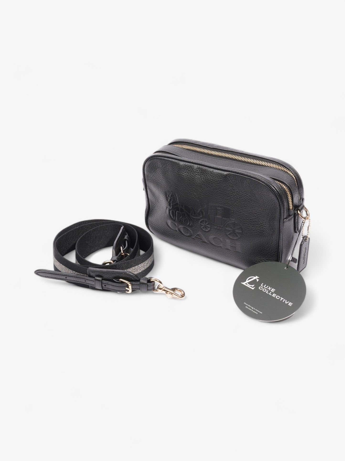 Coach Jes Carriage Logo Black Leather