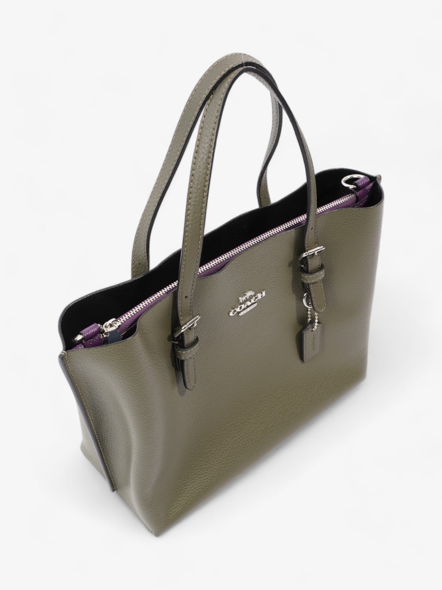 Coach Mollie Tote Bag 25 Olive Green Leather