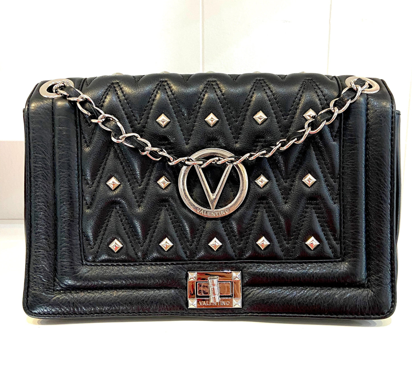 VALENTINO ALICE D LEATHER SHOULDER BAG