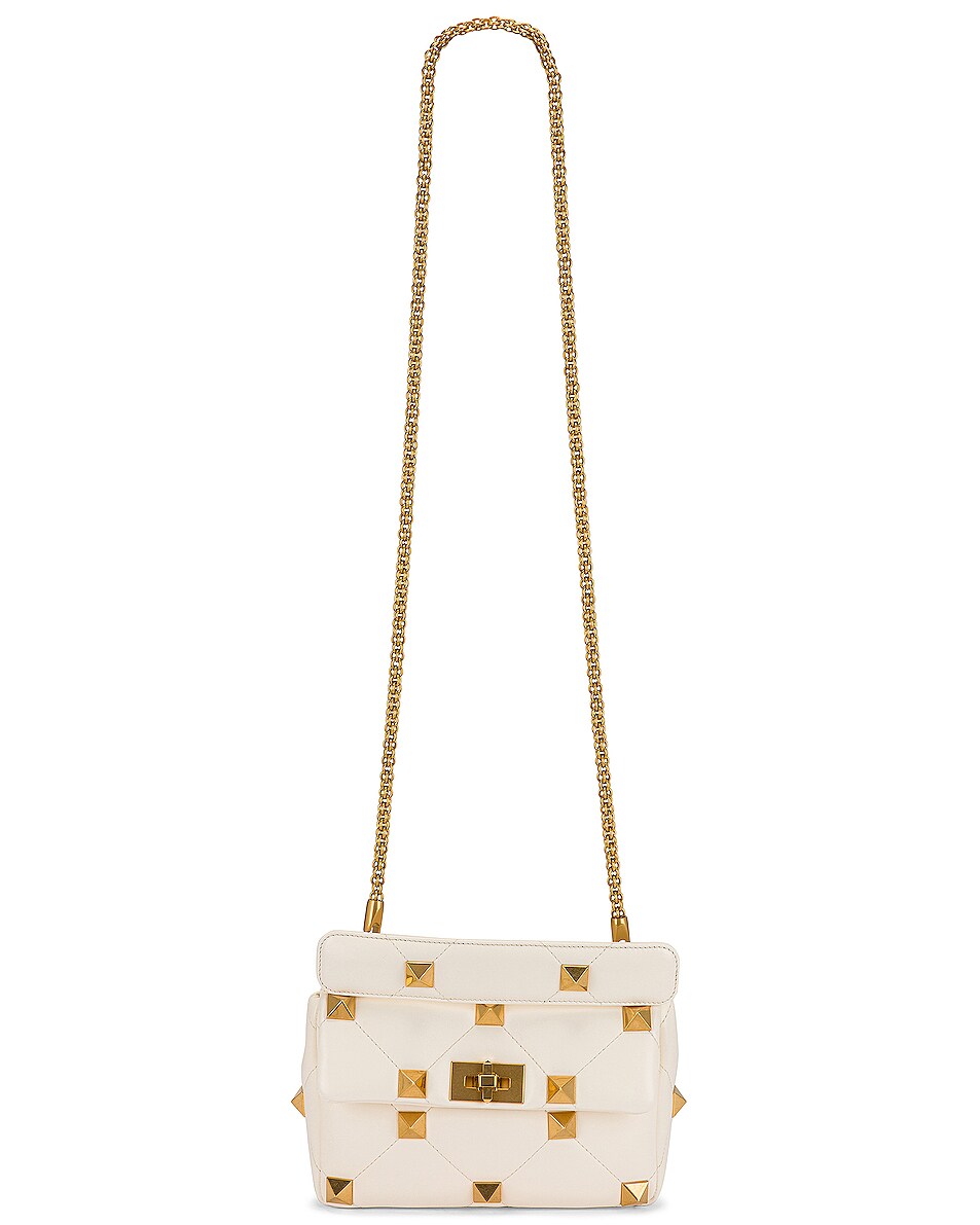VALENTINO ROMAN STUD LARGE NAPPA LEATHER SHOULDER BAG