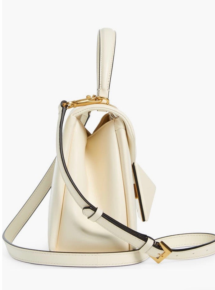 VALENTINO GARAVANI ONE STUD LEATHER TOP HANDLE SHOULDER BAG