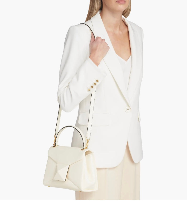 VALENTINO GARAVANI ONE STUD LEATHER TOP HANDLE SHOULDER BAG