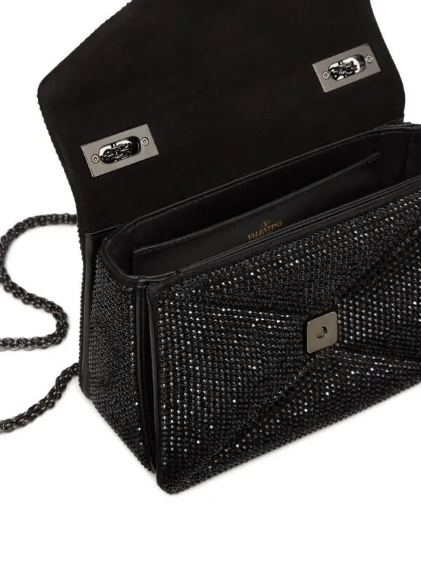 VALENTINO GARAVANI ONE STUD CRYSTAL EMBELLISHED SHOULDER BAG
