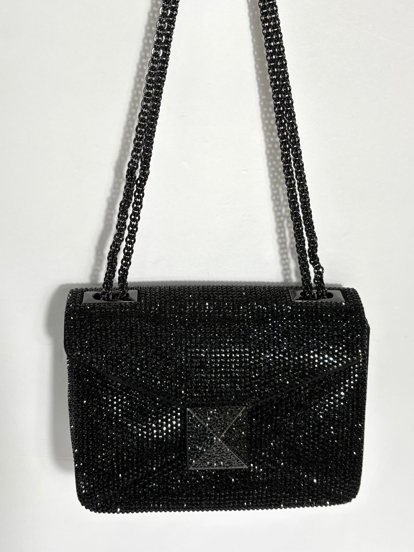 VALENTINO GARAVANI ONE STUD CRYSTAL EMBELLISHED SHOULDER BAG