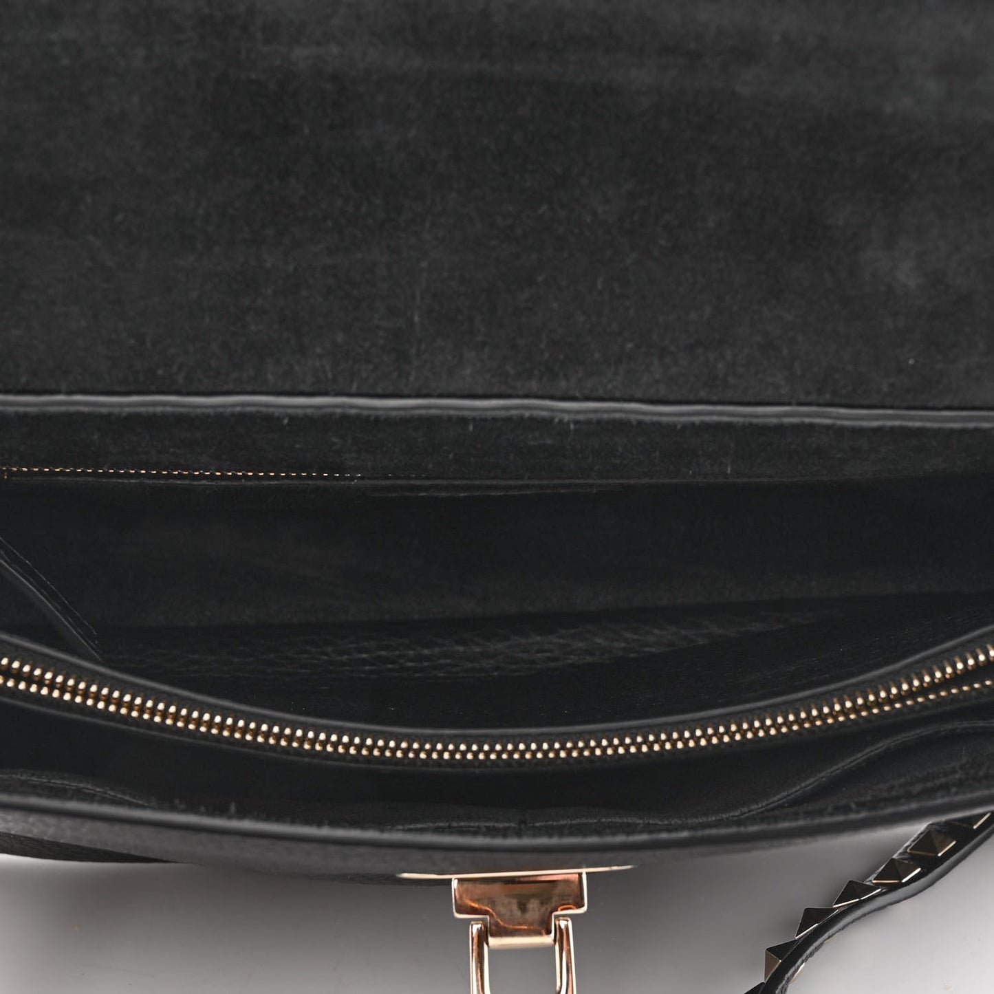 VALENTINO GRAINED CALFSKIN ROCKSTUD TOP HANDLE CROSSBODY BAG