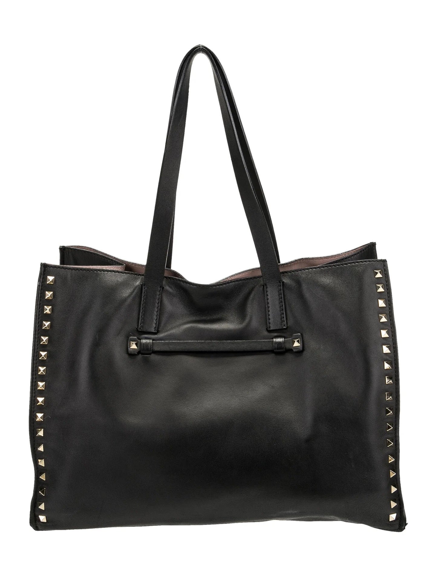 VALENTINO NAPPA LEATHER ROCKSTUD SOFT TOTE BAG
