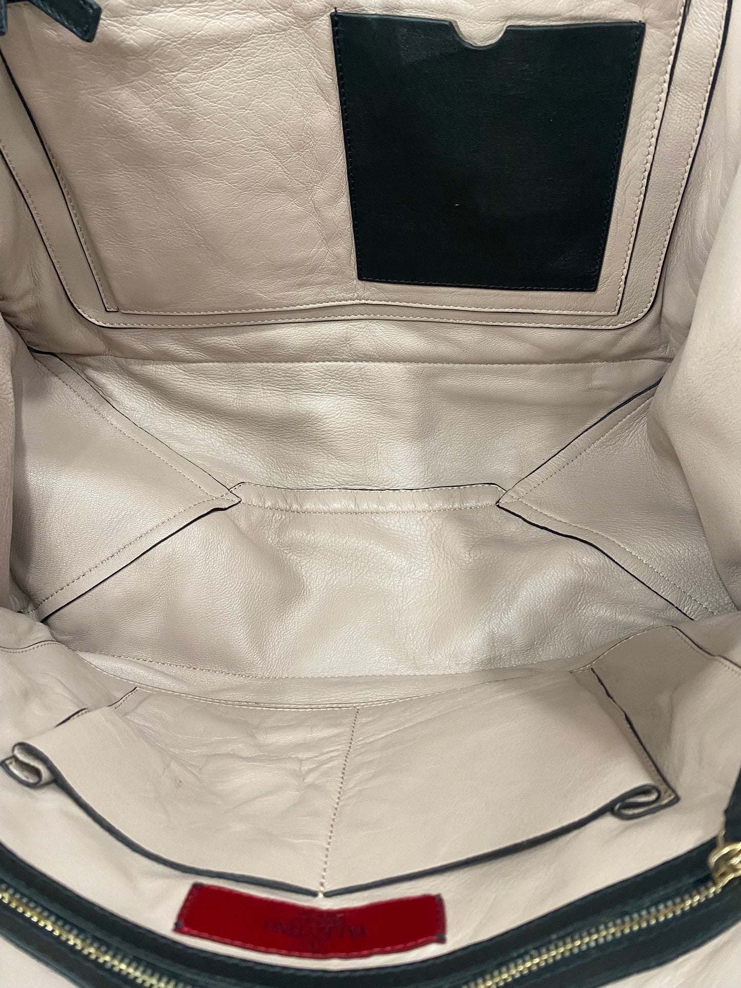 VALENTINO NAPPA LEATHER ROCKSTUD SOFT TOTE BAG