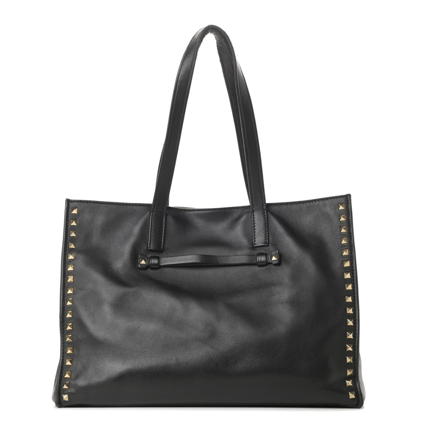 VALENTINO NAPPA LEATHER ROCKSTUD SOFT TOTE BAG