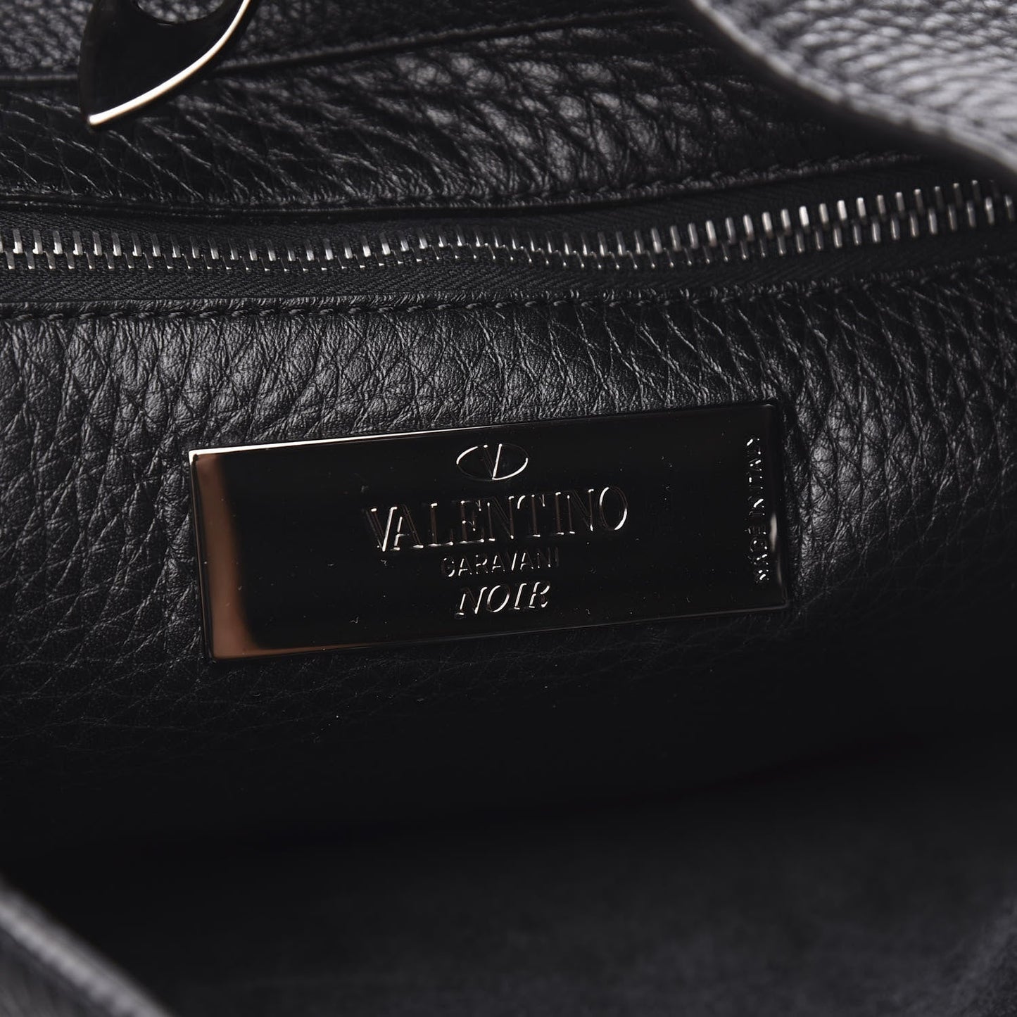 VALENTINO GARAVANI ROCKSTUD NOIR CALFSKIN LEATHER GUITAR HOBO BAG