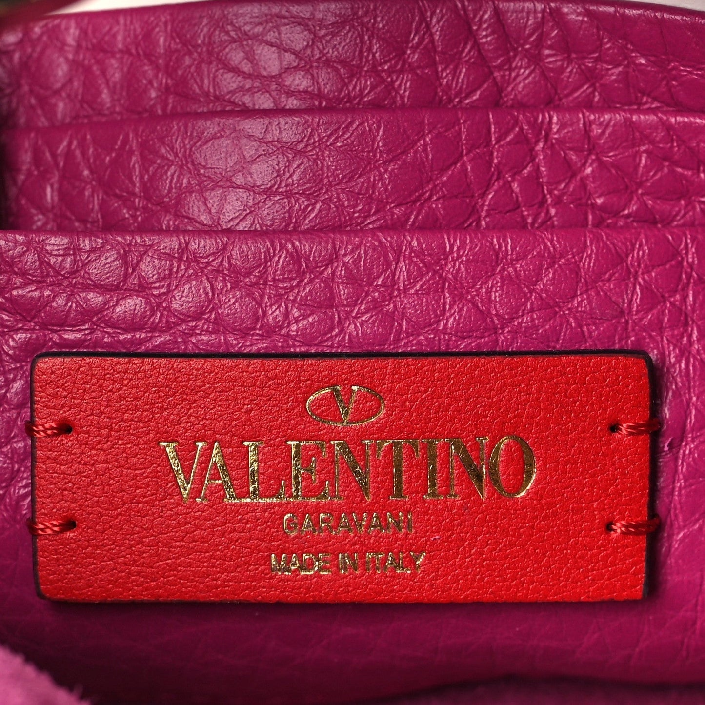 VALENTINO PEBBLED CALFSKIN ROCKSTUD BUCKET BAG