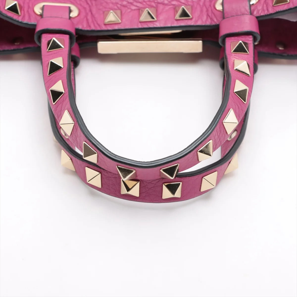 VALENTINO PEBBLED CALFSKIN ROCKSTUD BUCKET BAG
