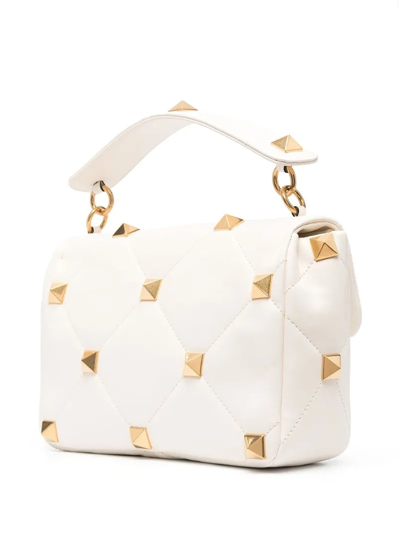 VALENTINO ROMAN STUD LARGE NAPPA LEATHER SHOULDER BAG