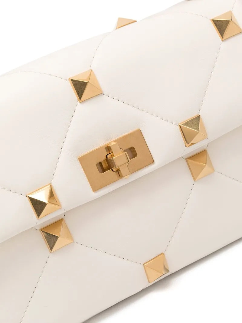 VALENTINO ROMAN STUD LARGE NAPPA LEATHER SHOULDER BAG