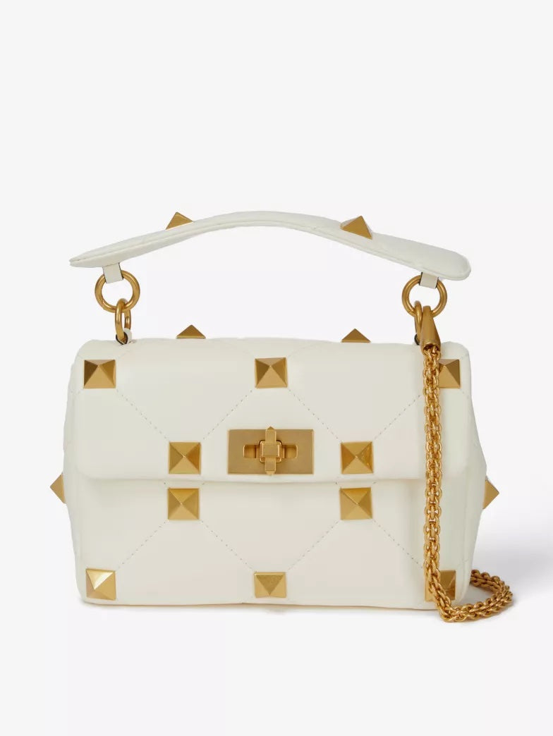 VALENTINO ROMAN STUD LARGE NAPPA LEATHER SHOULDER BAG