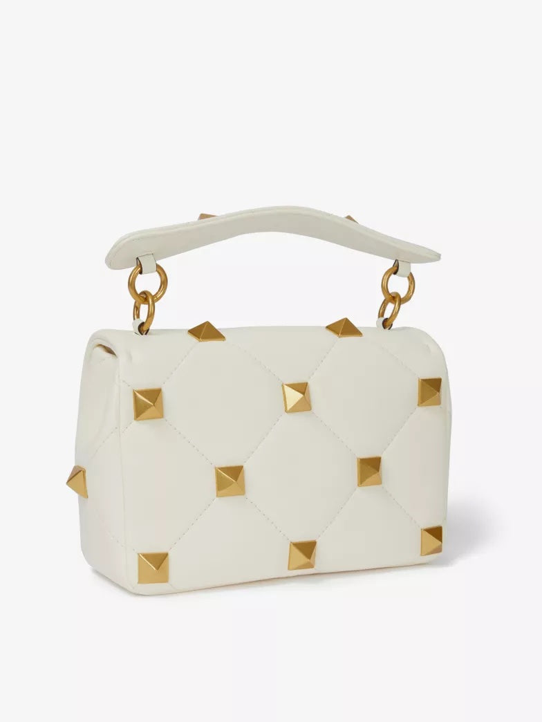 VALENTINO ROMAN STUD LARGE NAPPA LEATHER SHOULDER BAG