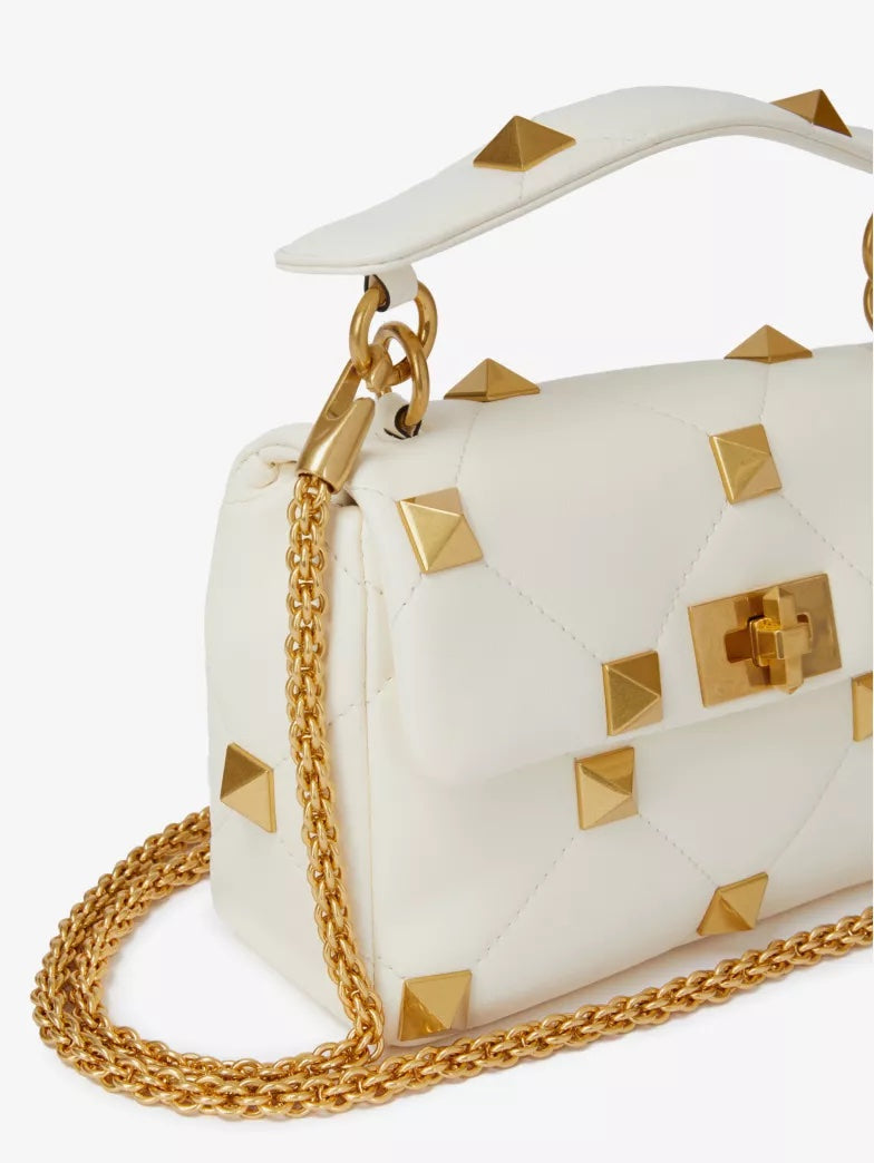 VALENTINO ROMAN STUD LARGE NAPPA LEATHER SHOULDER BAG