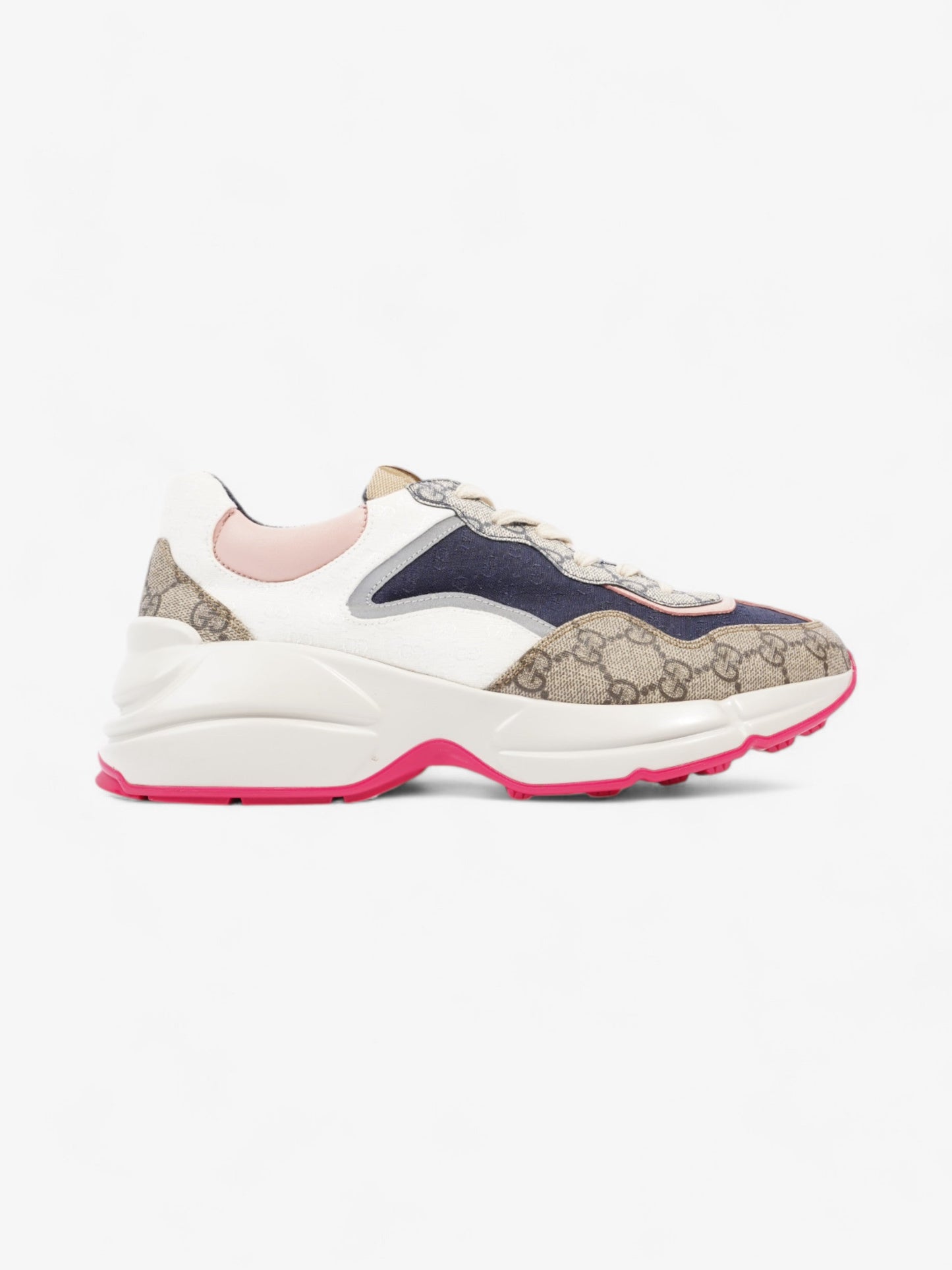 Gucci Rhyton GG Supreme / Navy Blue / Pink Cotton EU 39.5 UK 6.5