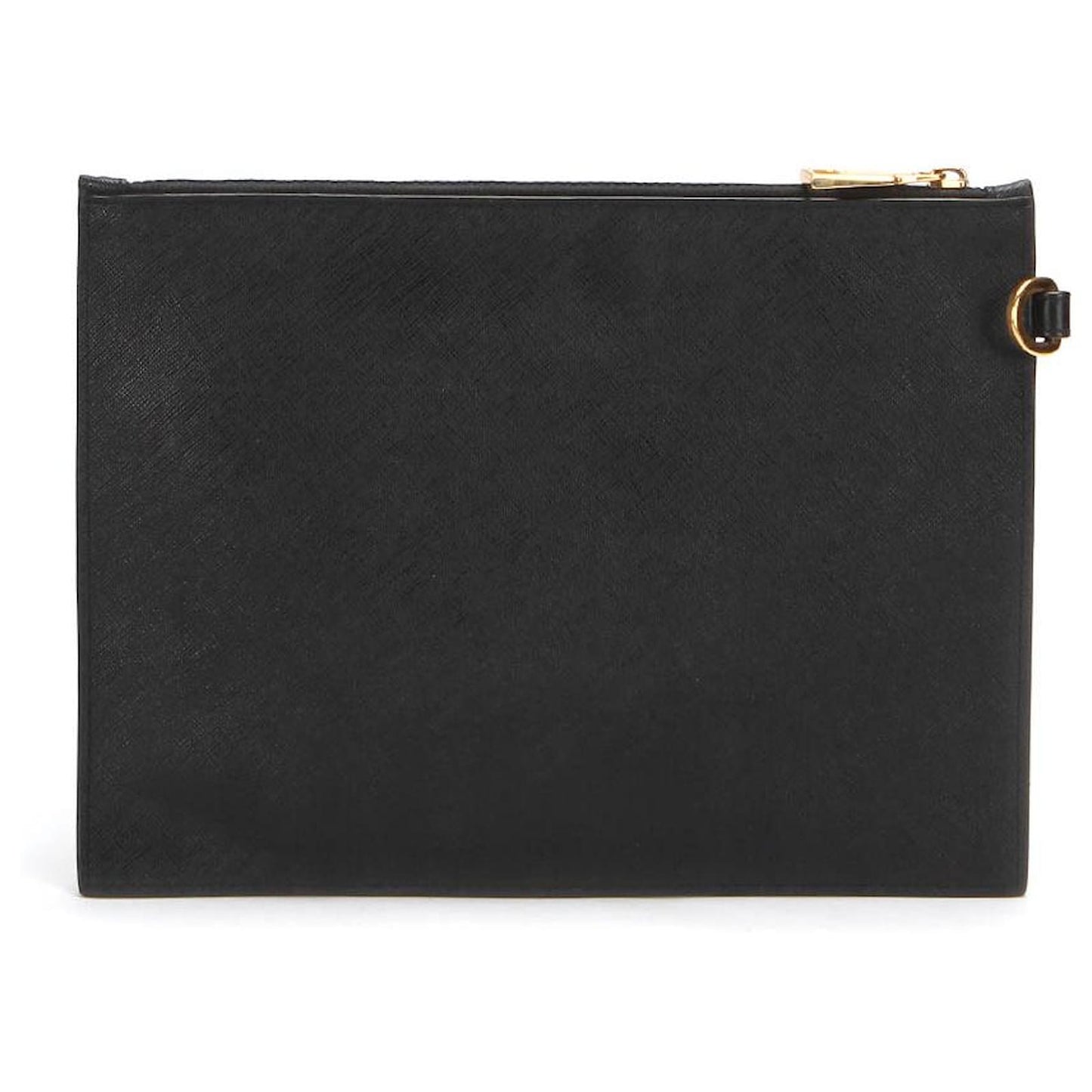 VERSACE LA MEDUSA GRAINED CALFSKIN LEATHER CLUTCH WRISTLET