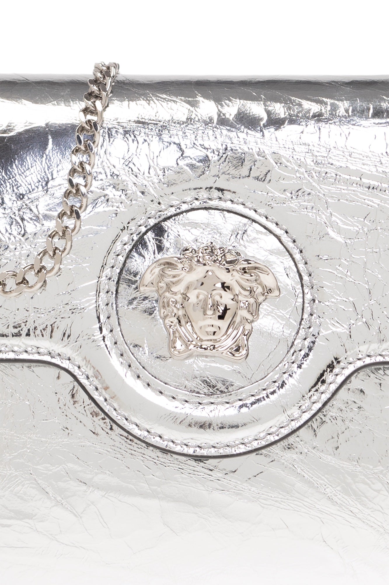 VERSACE LA MEDUSA MINI METALLIC CHAIN CROSSBODY BAG