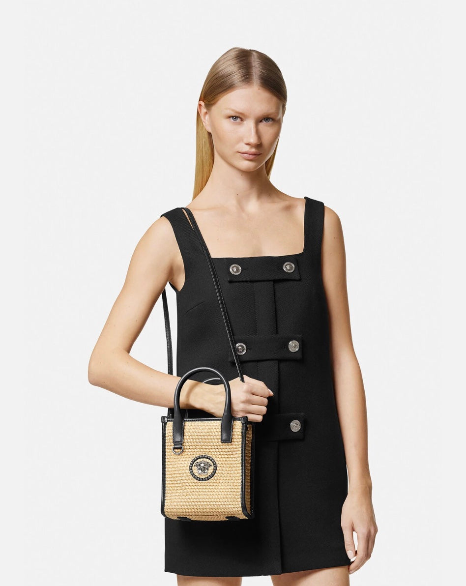 VERSACE STUDDED LA MEDUSA MINI TOTE BAG