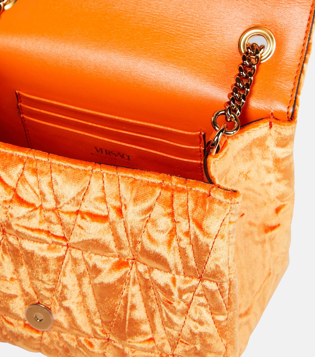 VERSACE VIRTUS SMALL CRUSHED VELVET CROSSBODY BAG