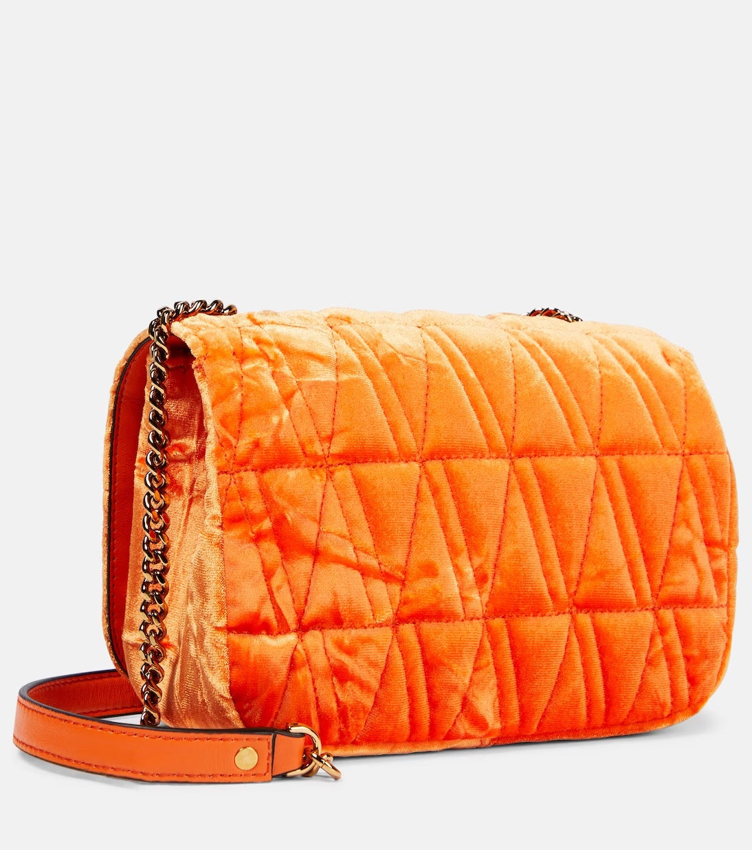 VERSACE VIRTUS SMALL CRUSHED VELVET CROSSBODY BAG