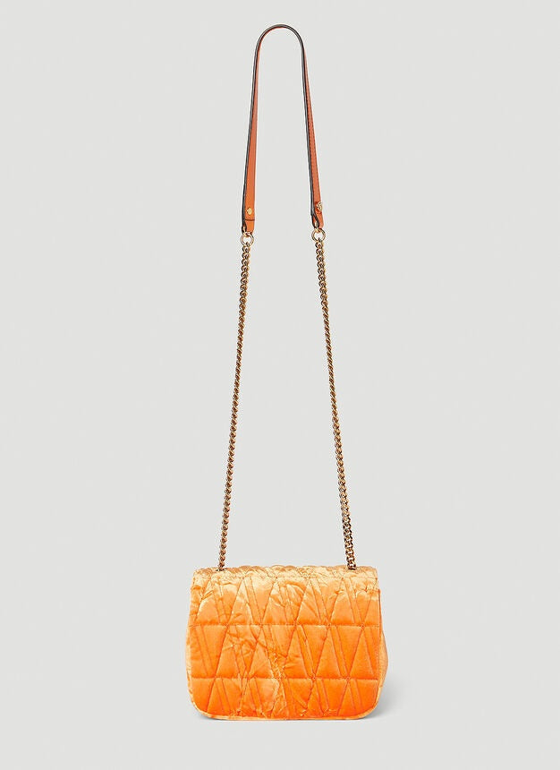 VERSACE VIRTUS SMALL CRUSHED VELVET CROSSBODY BAG