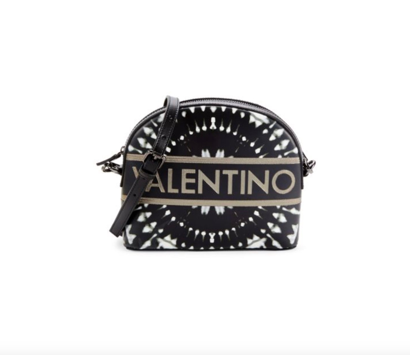 VALENTINO DIANA DISTRESSED TIE-DYE LEATHER CROSSBODY BAG