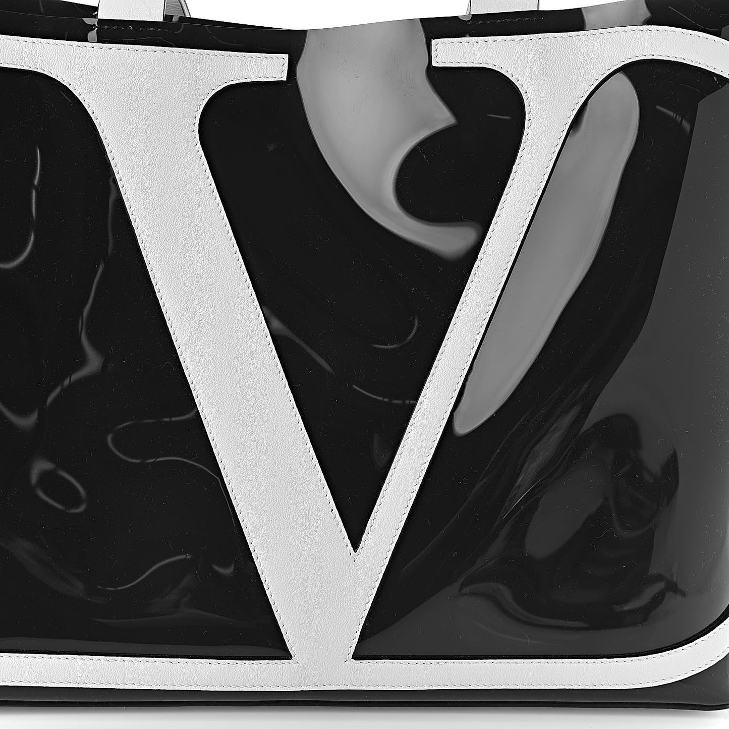 VALENTINO LARGE V-LOGO PVC SHOPPER TOTE BAG