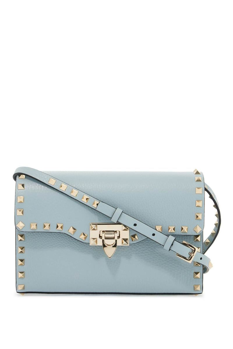 VALENTINO ROCKSTUD FLIP LOCK PEBBLED CALFSKIN MEDIUM CROSSBODY