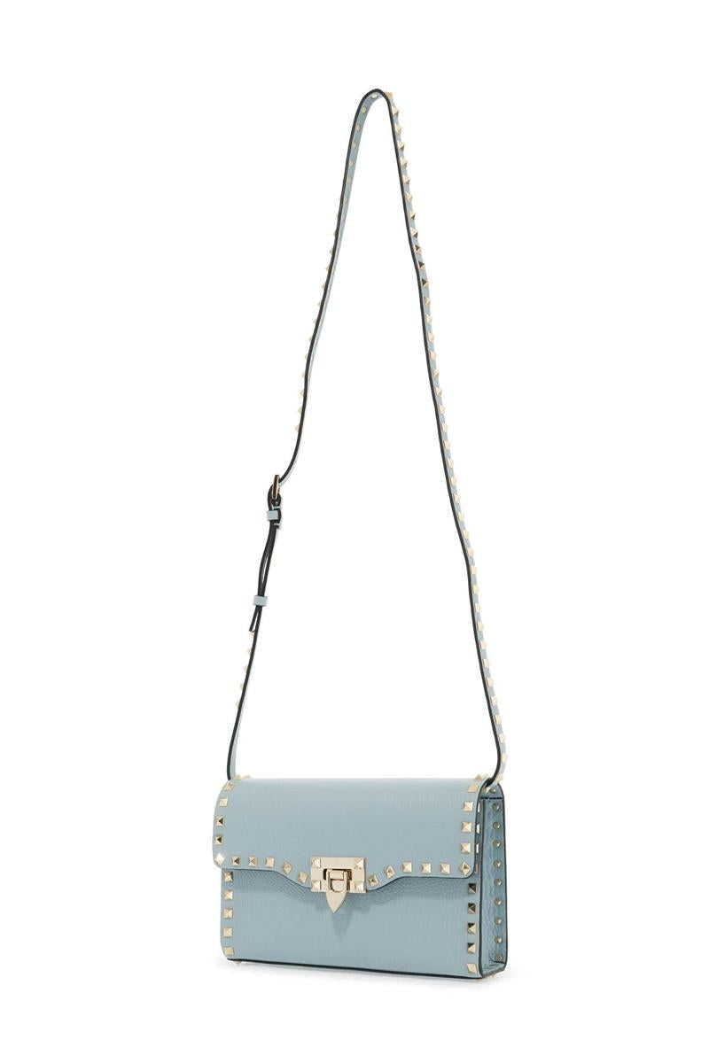 VALENTINO ROCKSTUD FLIP LOCK PEBBLED CALFSKIN MEDIUM CROSSBODY