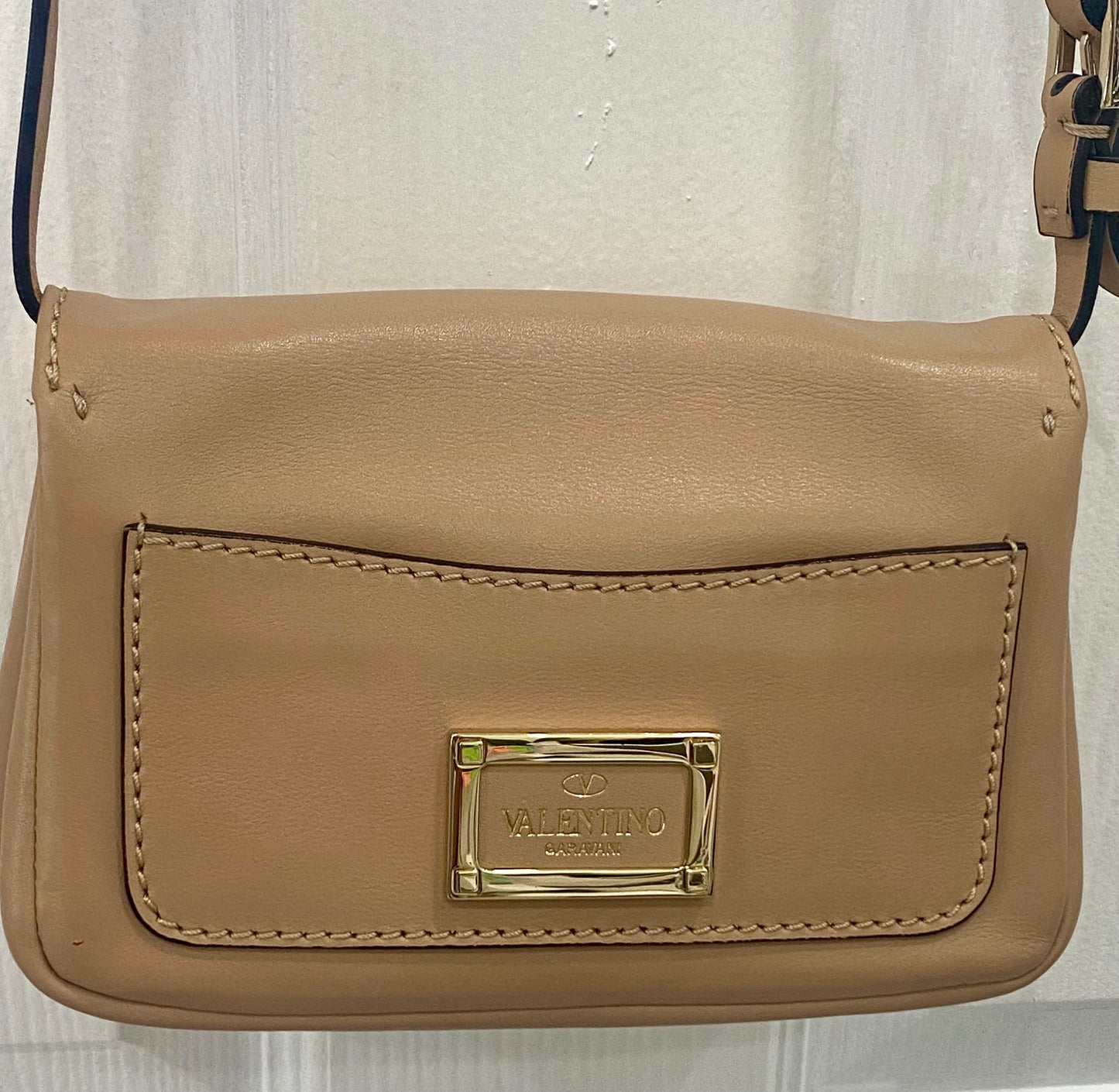 VALENTINO CALFSKIN ROCKSTUD MINI FLAP SHOULDER BAG