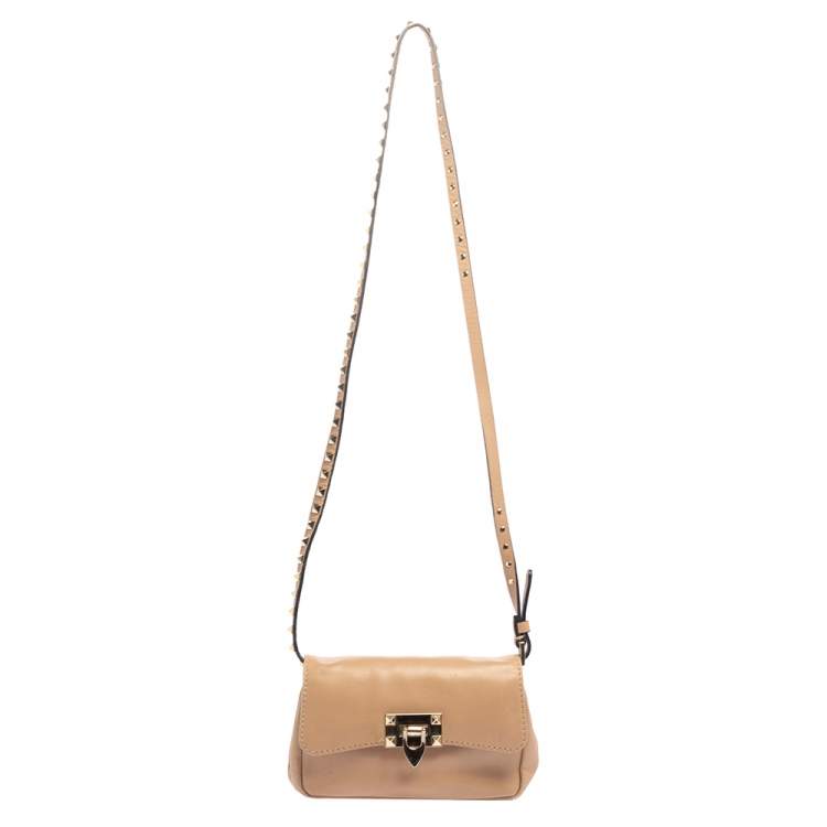VALENTINO CALFSKIN ROCKSTUD MINI FLAP SHOULDER BAG