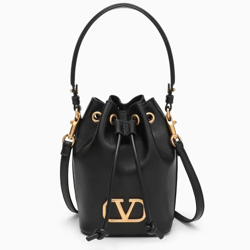 VALENTINO GARAVANI VLOGO MINI LEATHER BUCKET BAG