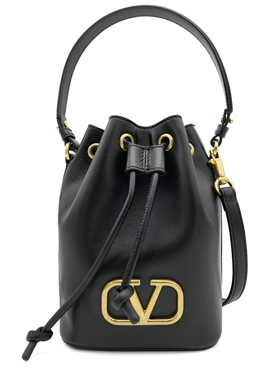VALENTINO GARAVANI VLOGO MINI LEATHER BUCKET BAG