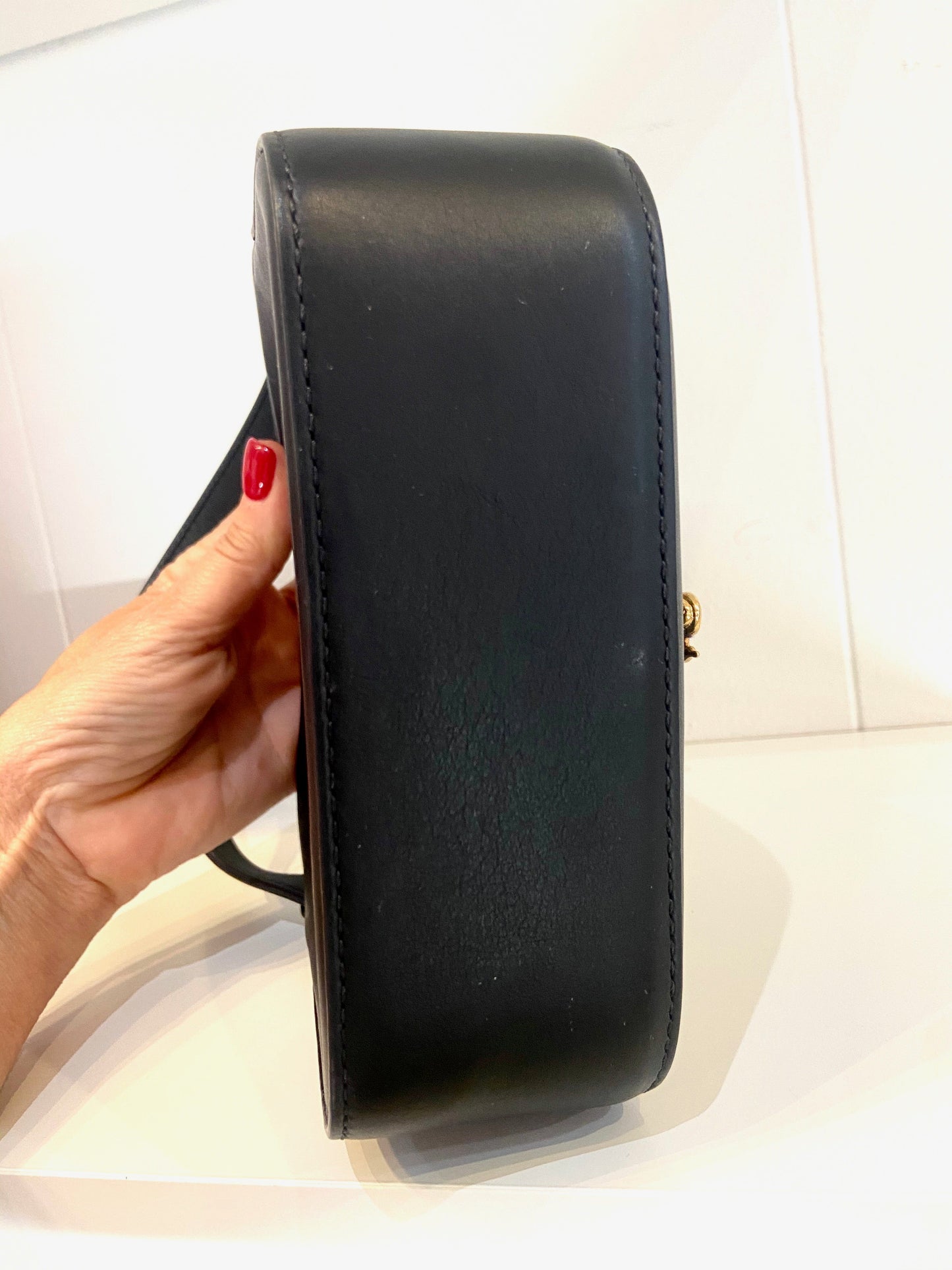 VERSACE VIRTUS SMALL LEATHER CAMERA BAG