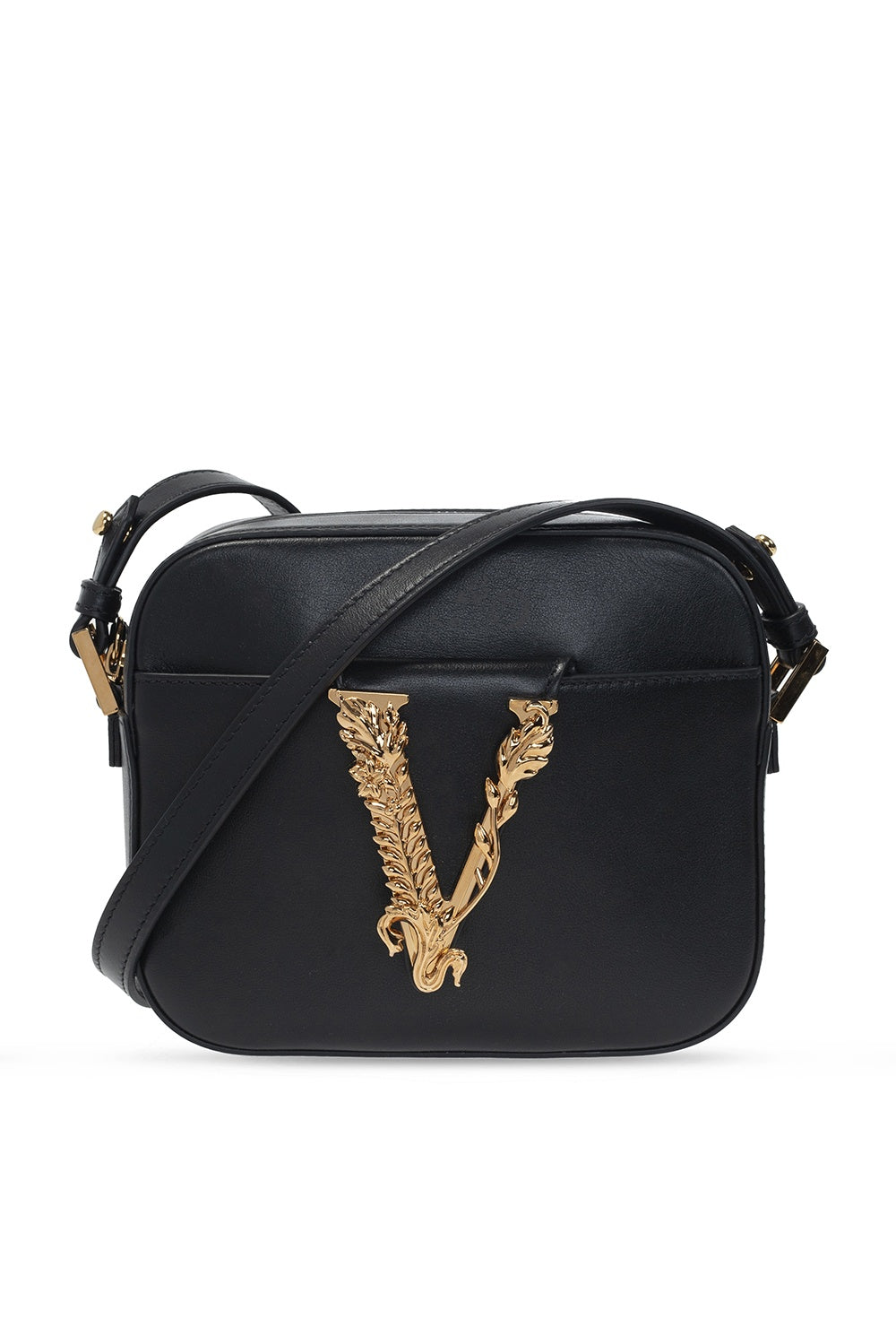 VERSACE VIRTUS SMALL LEATHER CAMERA BAG
