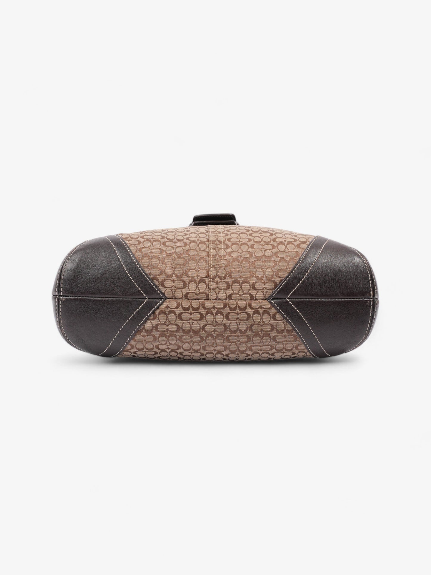 Coach Monogram Flap Crossbody Brown Canvas