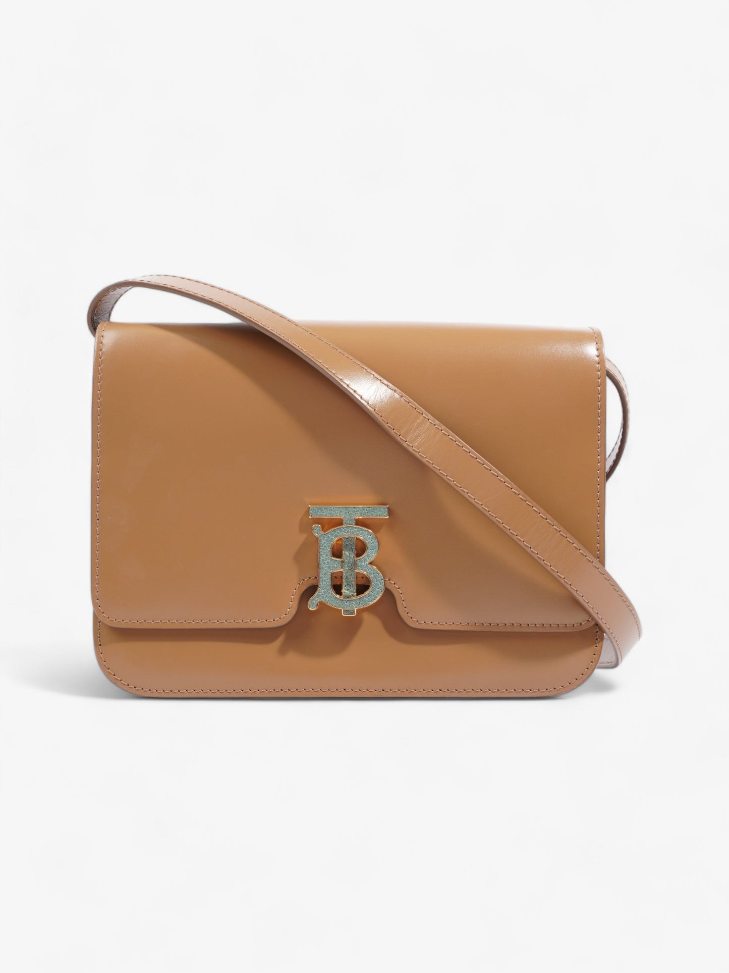 Burberry TB Logo Bag Tan Leather